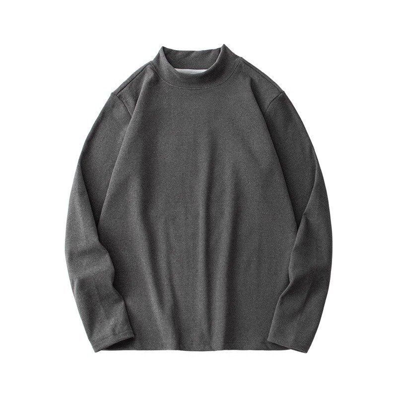 Mens Thermal Base Layer Shirt For Autumn And Winter Fleece-lined Extra-thick And Warm With A High Neck