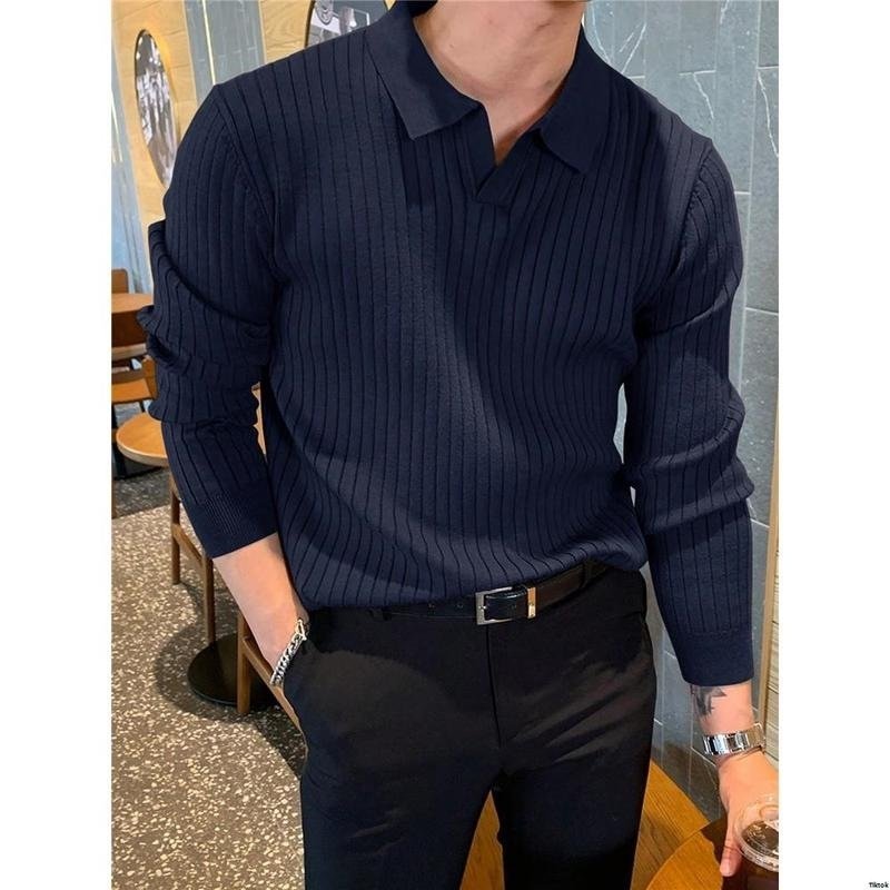 Fashionable Men's Solid-color Casual Knit