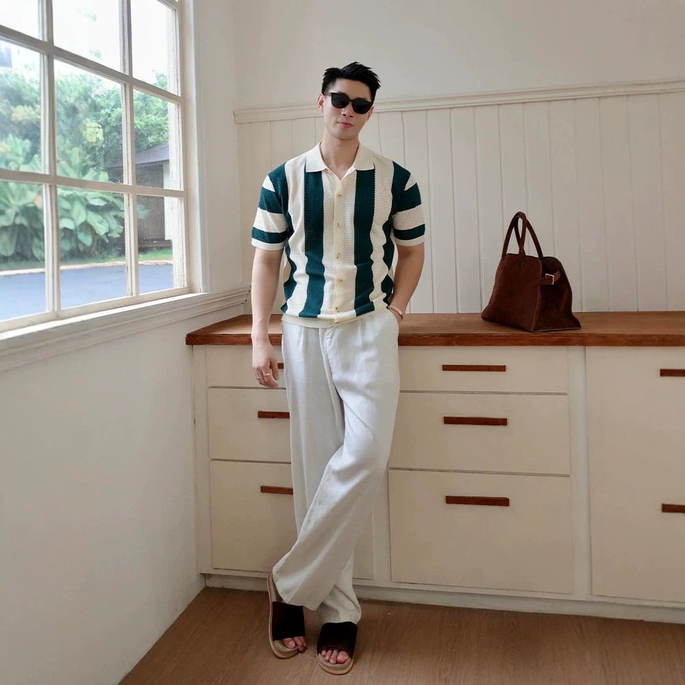 British-style Dashing And Sophisticated Knitted Short-sleeved Top