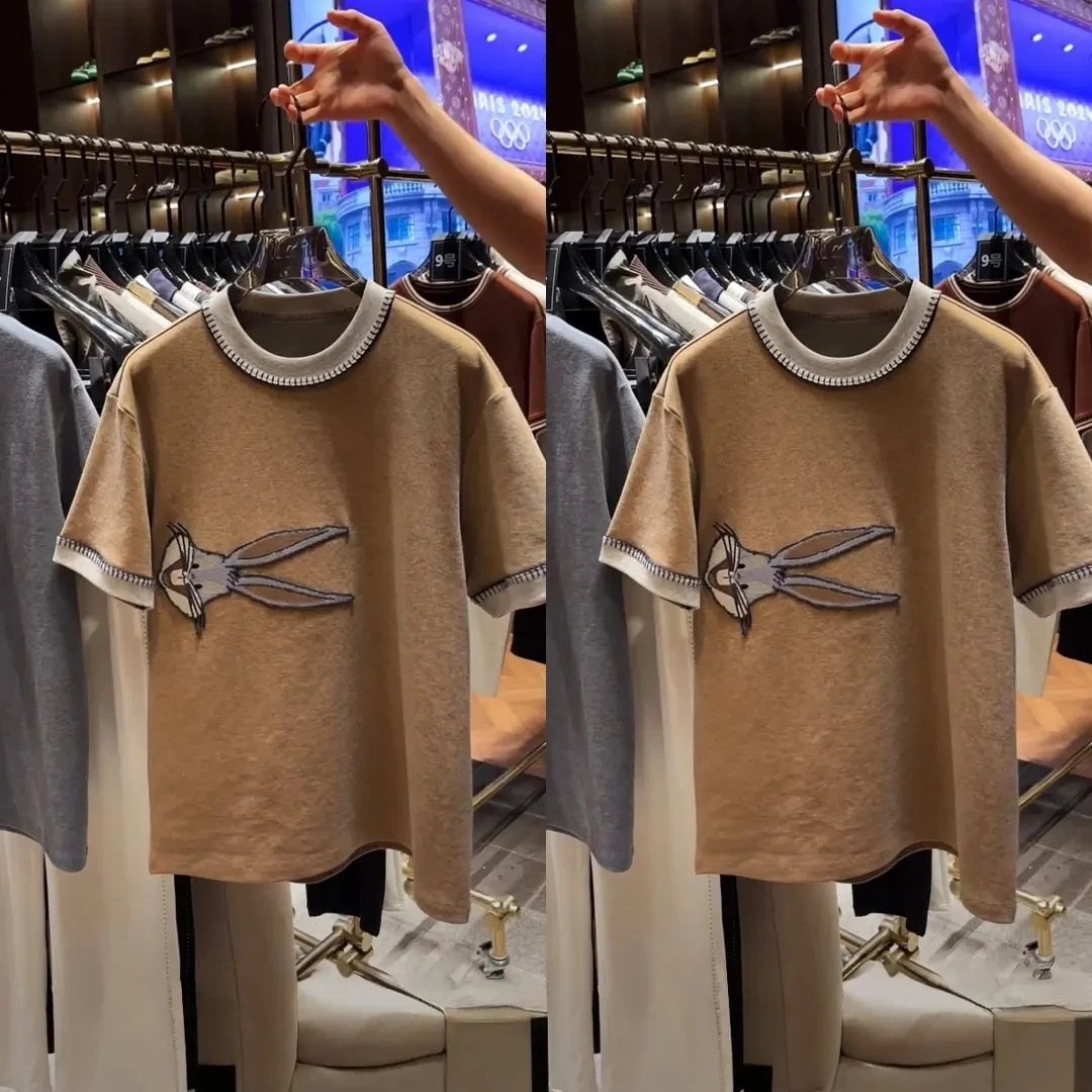 Men's Round-neck Short-sleeve T-shirt With Cartoon Print