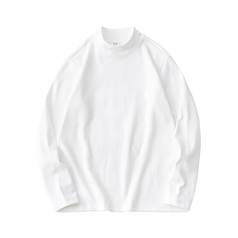 Mens Thermal Base Layer Shirt For Autumn And Winter Fleece-lined Extra-thick And Warm With A High Neck
