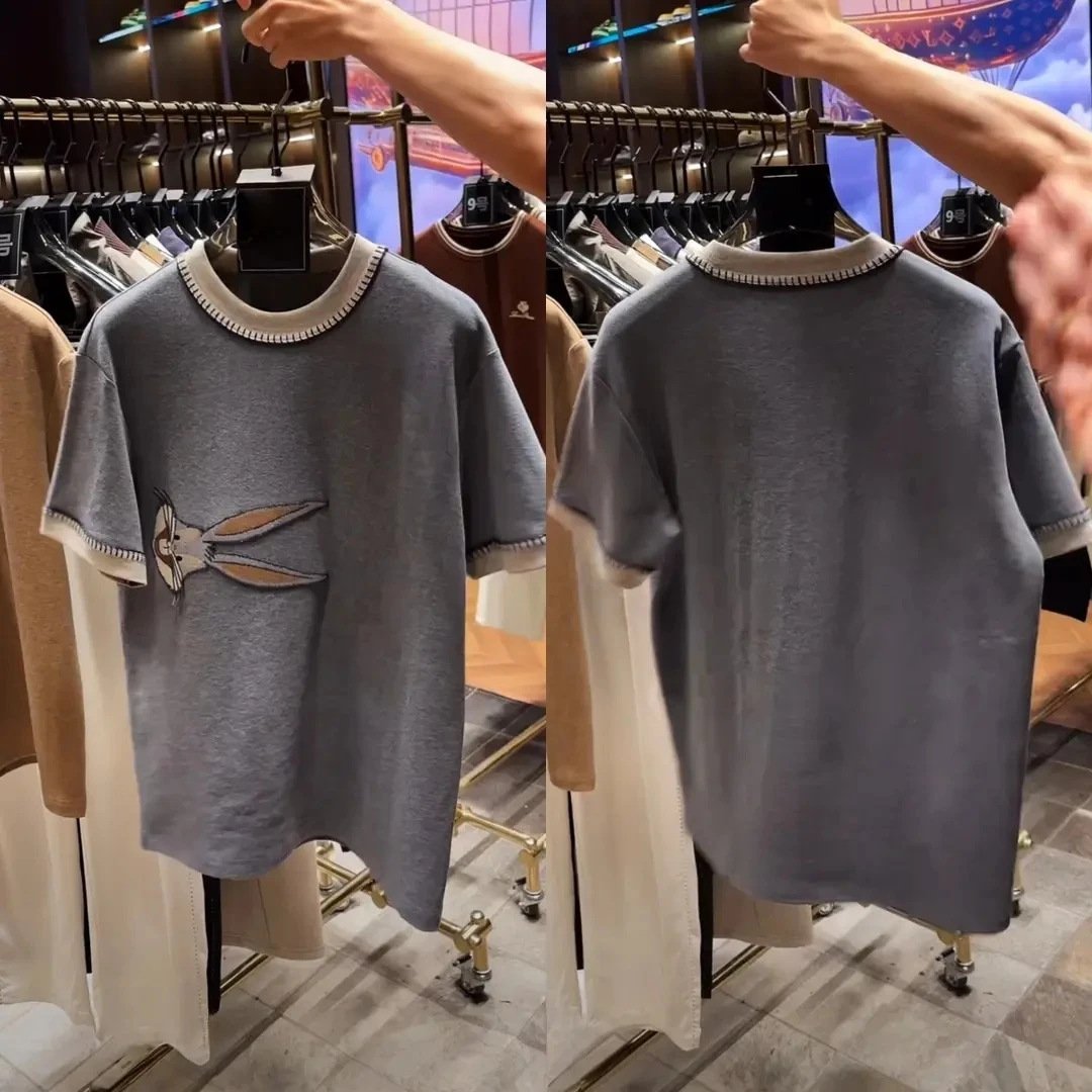 Men's Round-neck Short-sleeve T-shirt With Cartoon Print