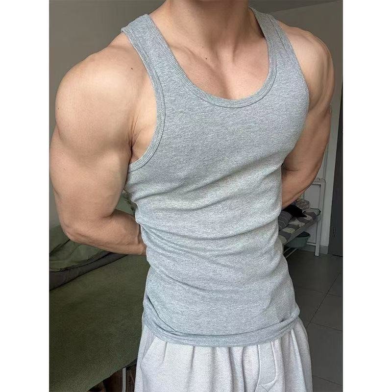 Mens Casual Ribbed Sleeveless Top