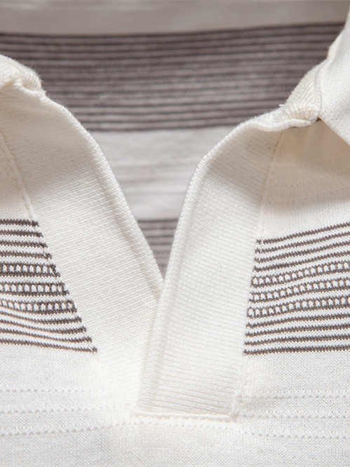 Striped Lapel Cotton Casual Short Sleeve