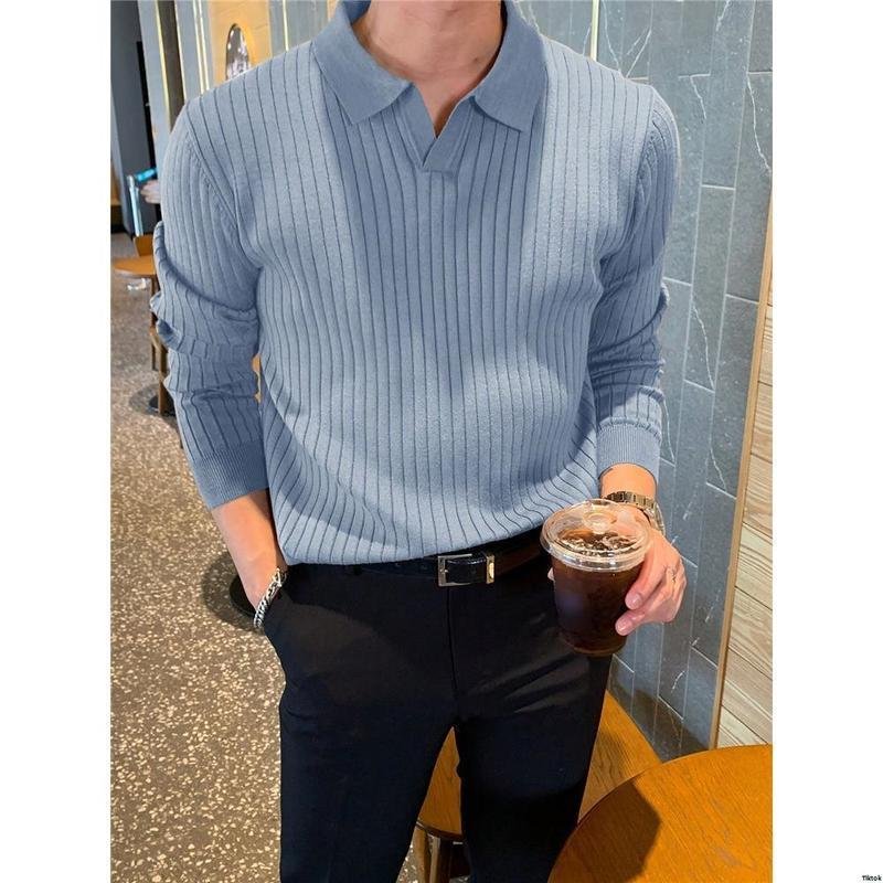 Fashionable Men's Solid-color Casual Knit