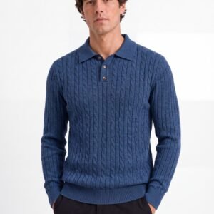 2026 Autumn Winter Cross-Border European And American Woolen Long-Sleeve POLO Soft And Warm Sweater Business Casual Men's Turn-Down Collar Sweater