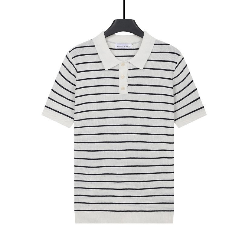 Turn-down Collar T-shirt Mens Viscose Top