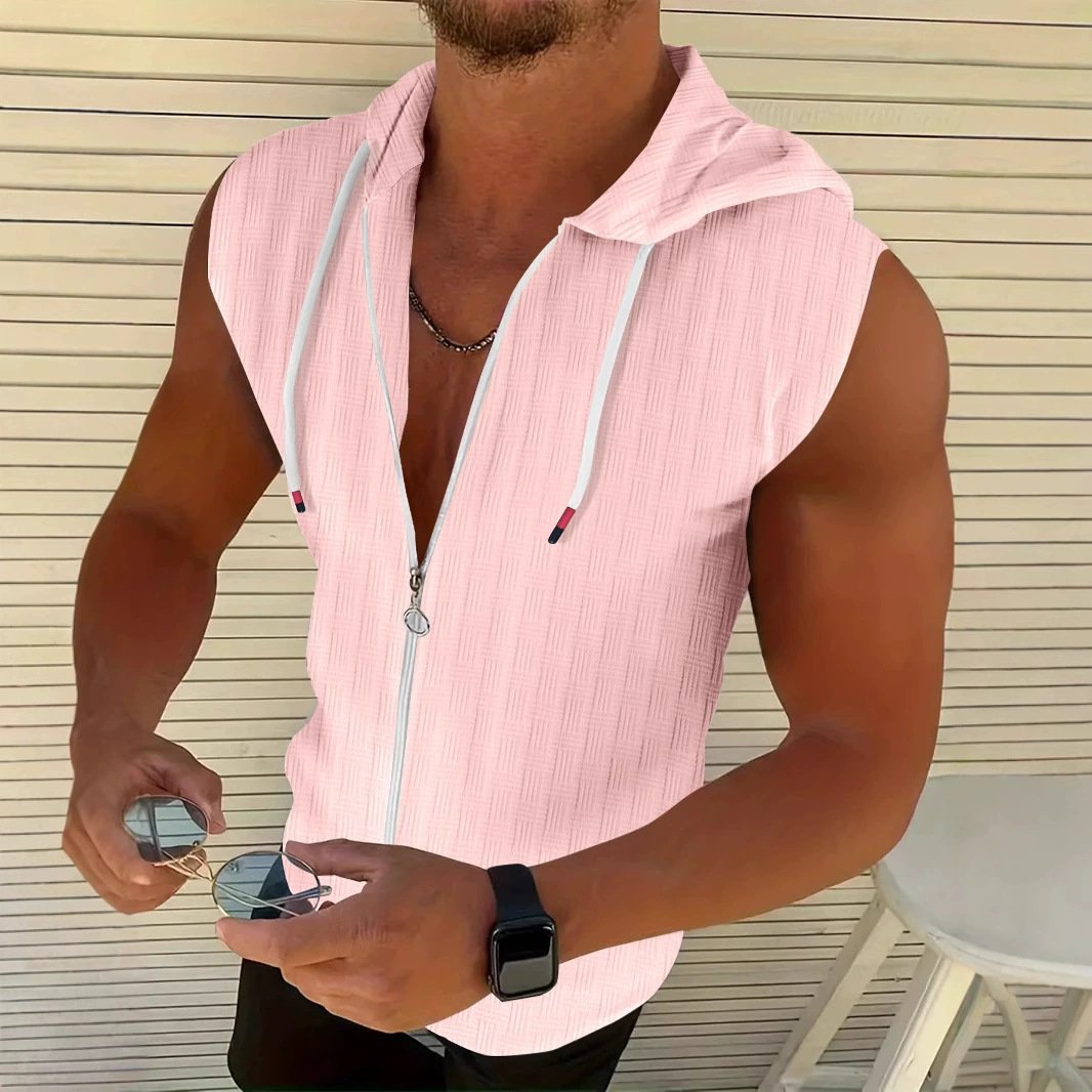 Men's Sleeveless Zip-up Hoodie
