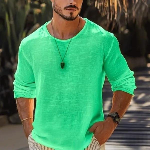 Men's Casual Solid Color Breathable T-Shirt