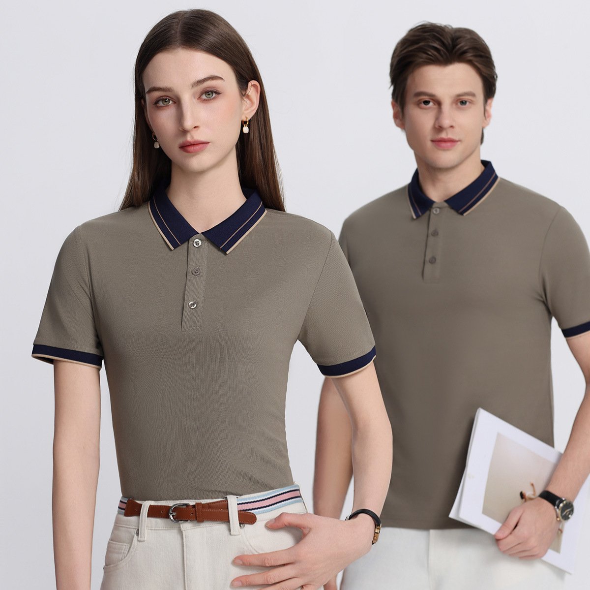 Unisex Color Matching Polo T-Shirt
