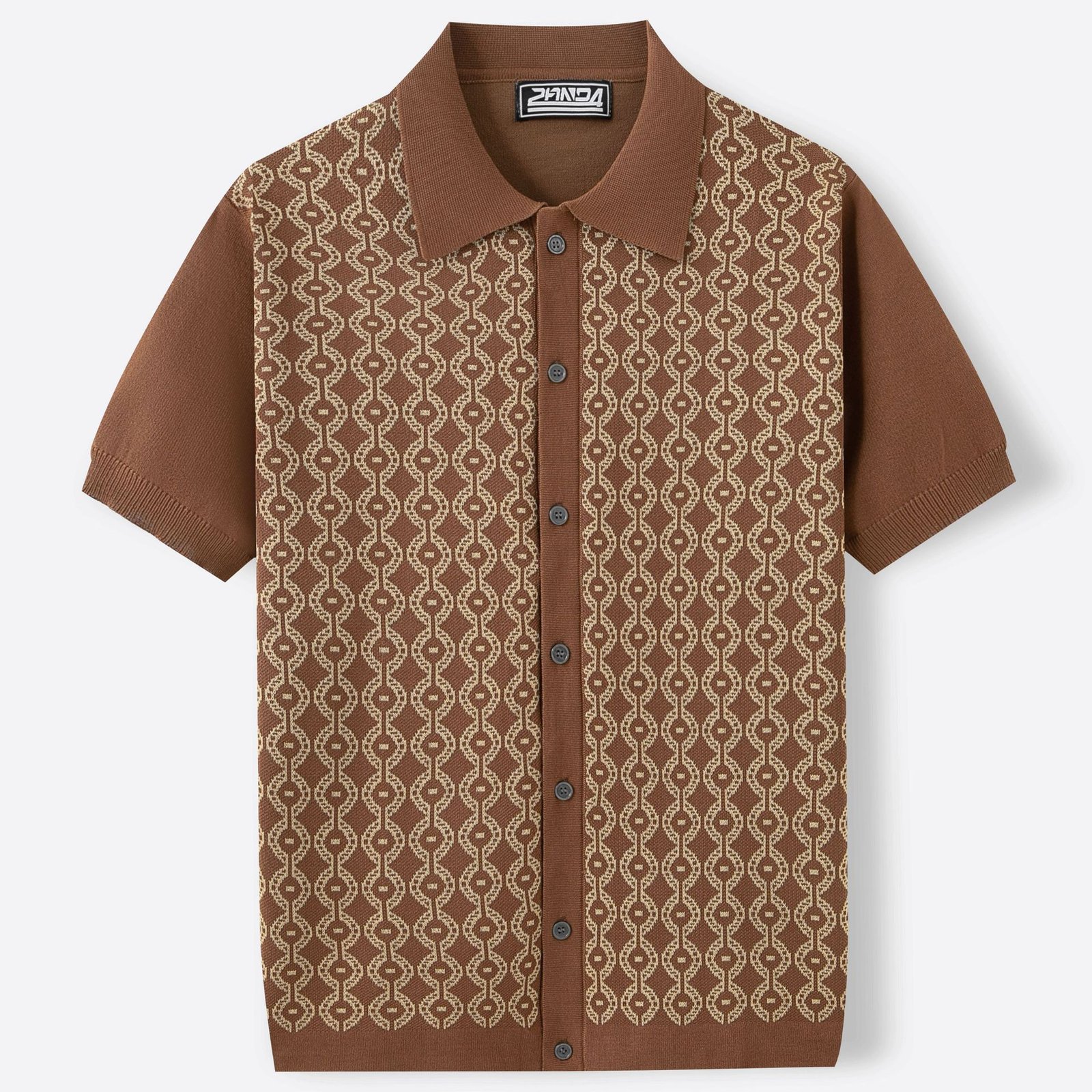 Men's Printed Striped Shirt - Summer Short-sleeved