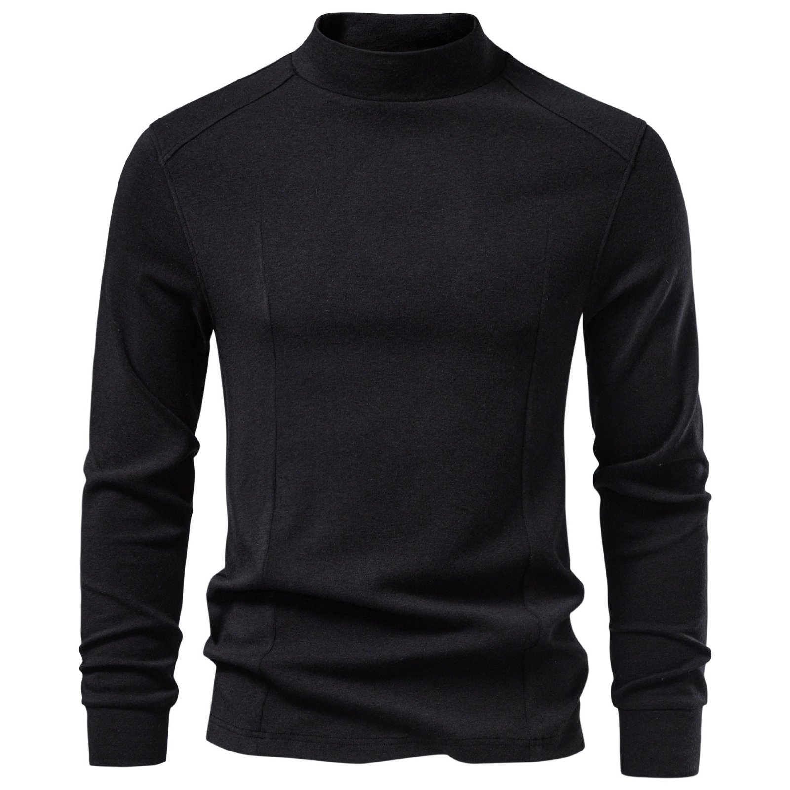 2026 Autumn Winter Mid-Neck Cashmere Feel Warm Thermal Base Layer T-Shirt For Men, Long Sleeve, For Cross-Border Foreign Trade