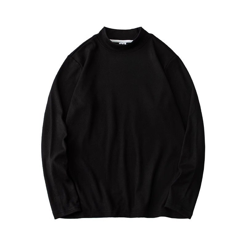 Mens Thermal Base Layer Shirt For Autumn And Winter Fleece-lined Extra-thick And Warm With A High Neck