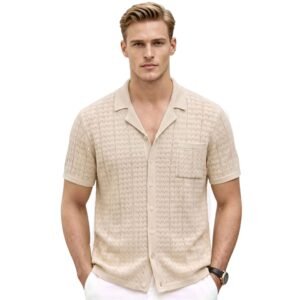 Mens Casual Cuban-collar Knit Sweater From Europe And America