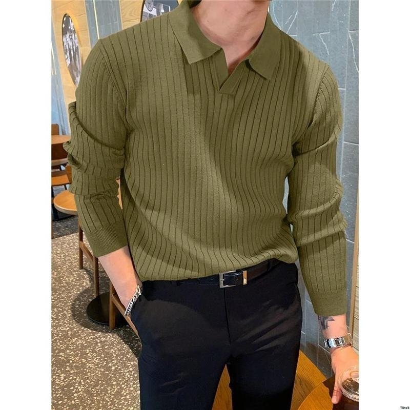Fashionable Men's Solid-color Casual Knit