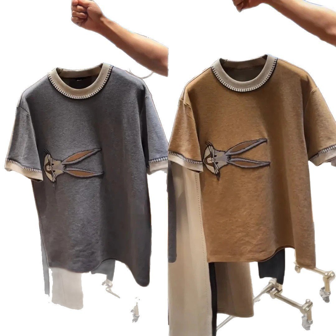 Men's Round-neck Short-sleeve T-shirt With Cartoon Print