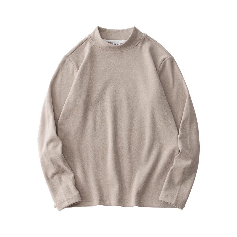 Mens Thermal Base Layer Shirt For Autumn And Winter Fleece-lined Extra-thick And Warm With A High Neck