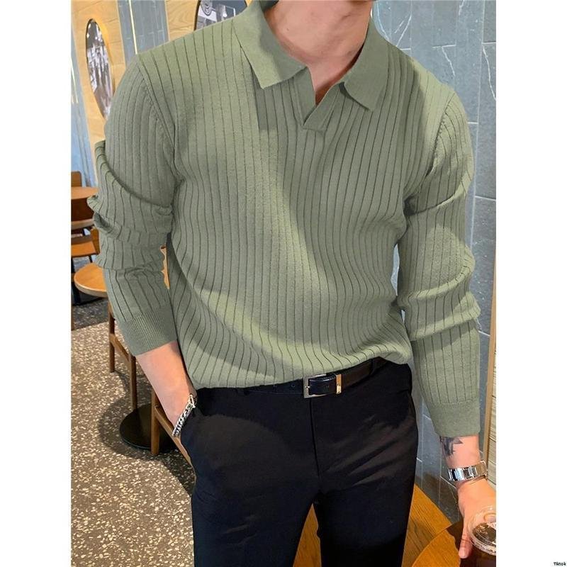 Fashionable Men's Solid-color Casual Knit