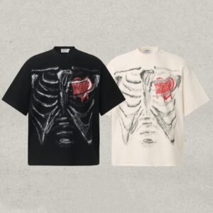 Humanoid Skeleton Melting Into A Heart Men's Short-sleeve Shirt