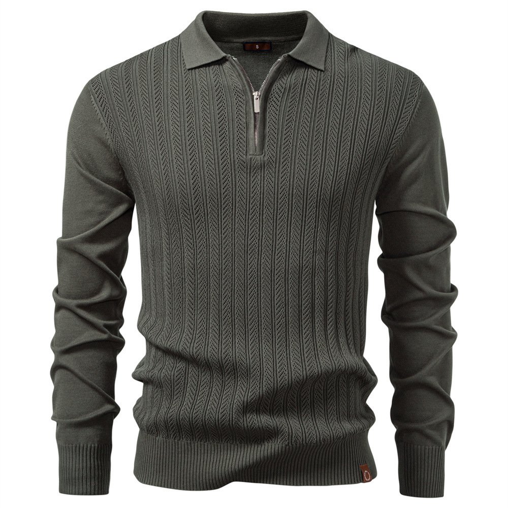 2026 New Autumn And Winter Men's Cross-Border Knitwear Long-Sleeved Knitwear Half-Zip Business Casual Thin Knitwear For Men
