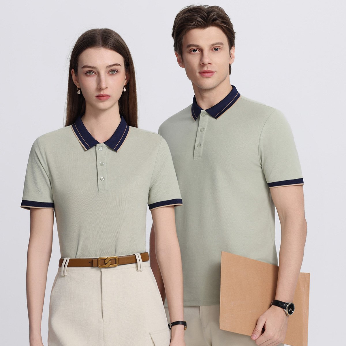Unisex Color Matching Polo T-Shirt