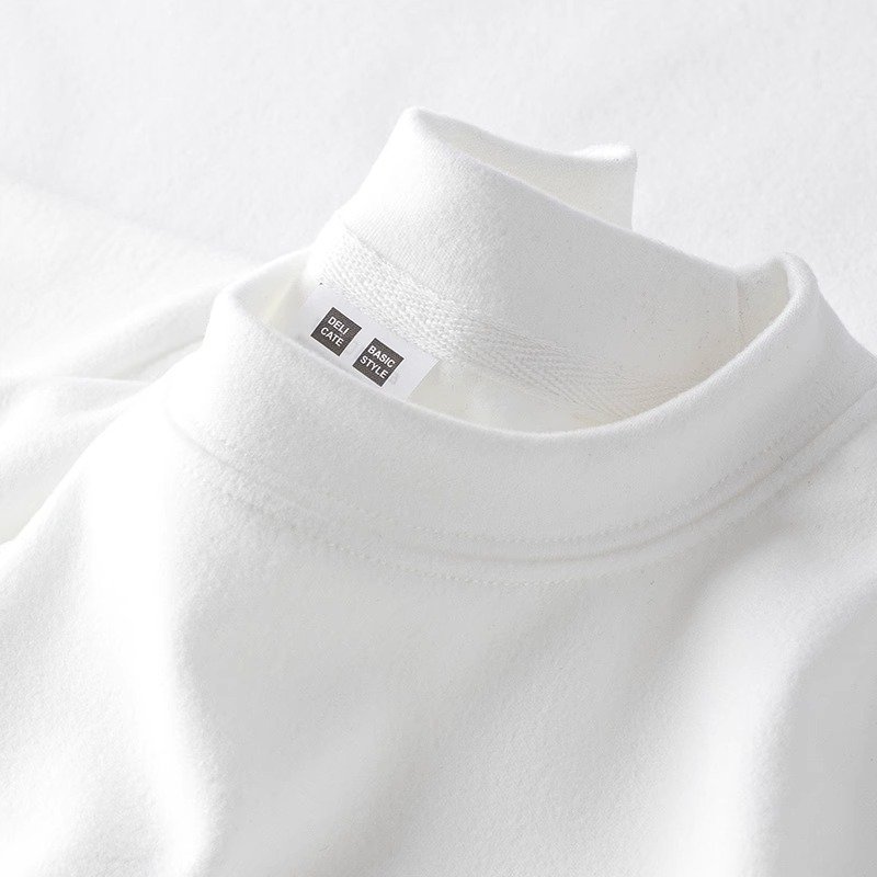 Mens Thermal Base Layer Shirt For Autumn And Winter Fleece-lined Extra-thick And Warm With A High Neck
