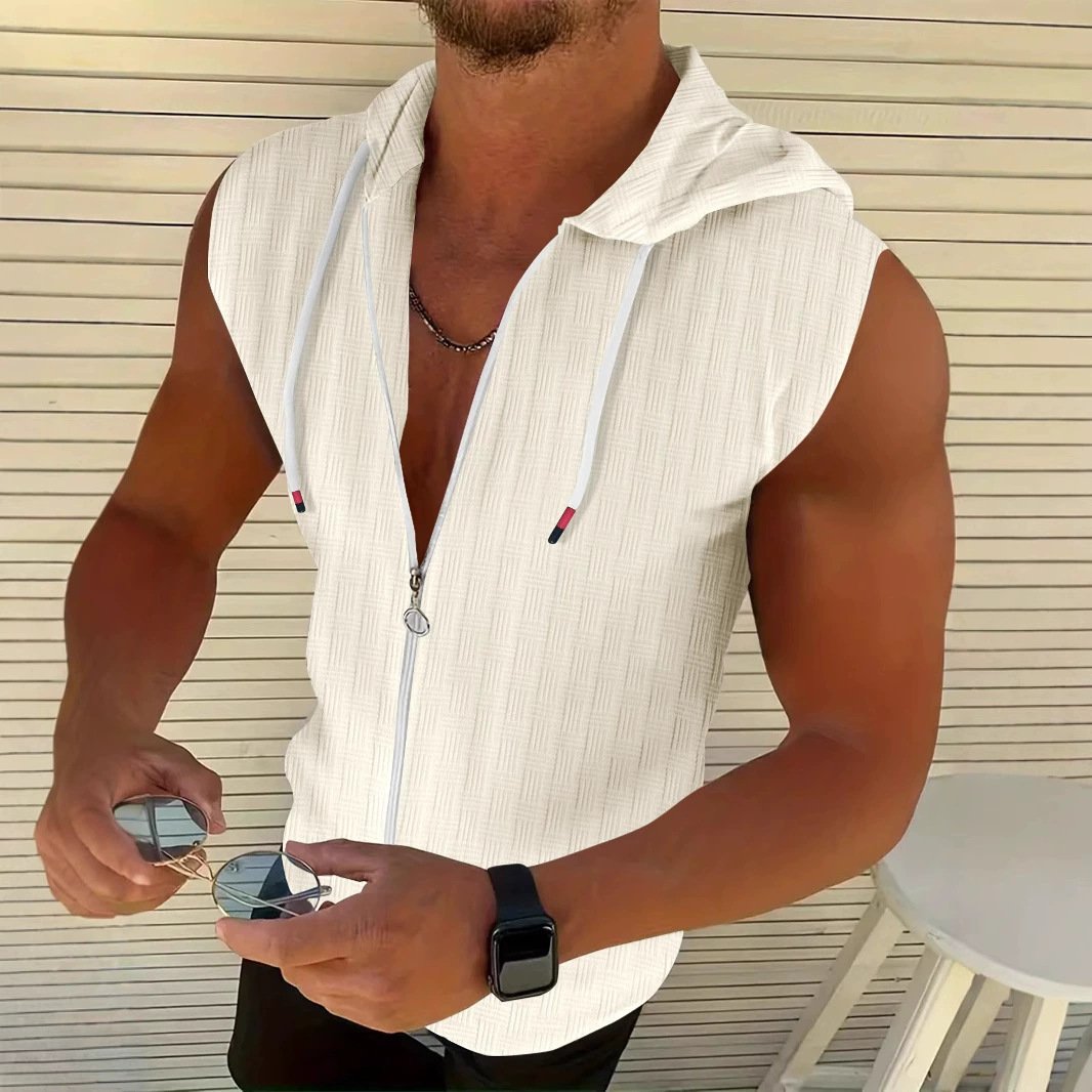 Men's Sleeveless Zip-up Hoodie