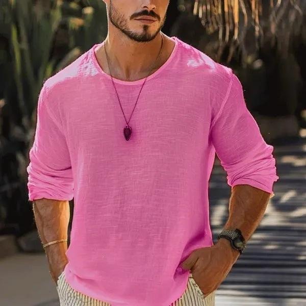 Men's Casual Solid Color Breathable T-Shirt