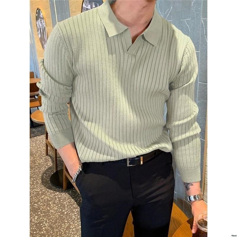 Fashionable Men's Solid-color Casual Knit