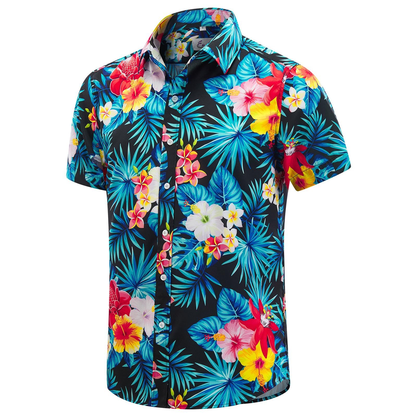 Men's Retro Printed Color-Block Short-Sleeve T-Shirt