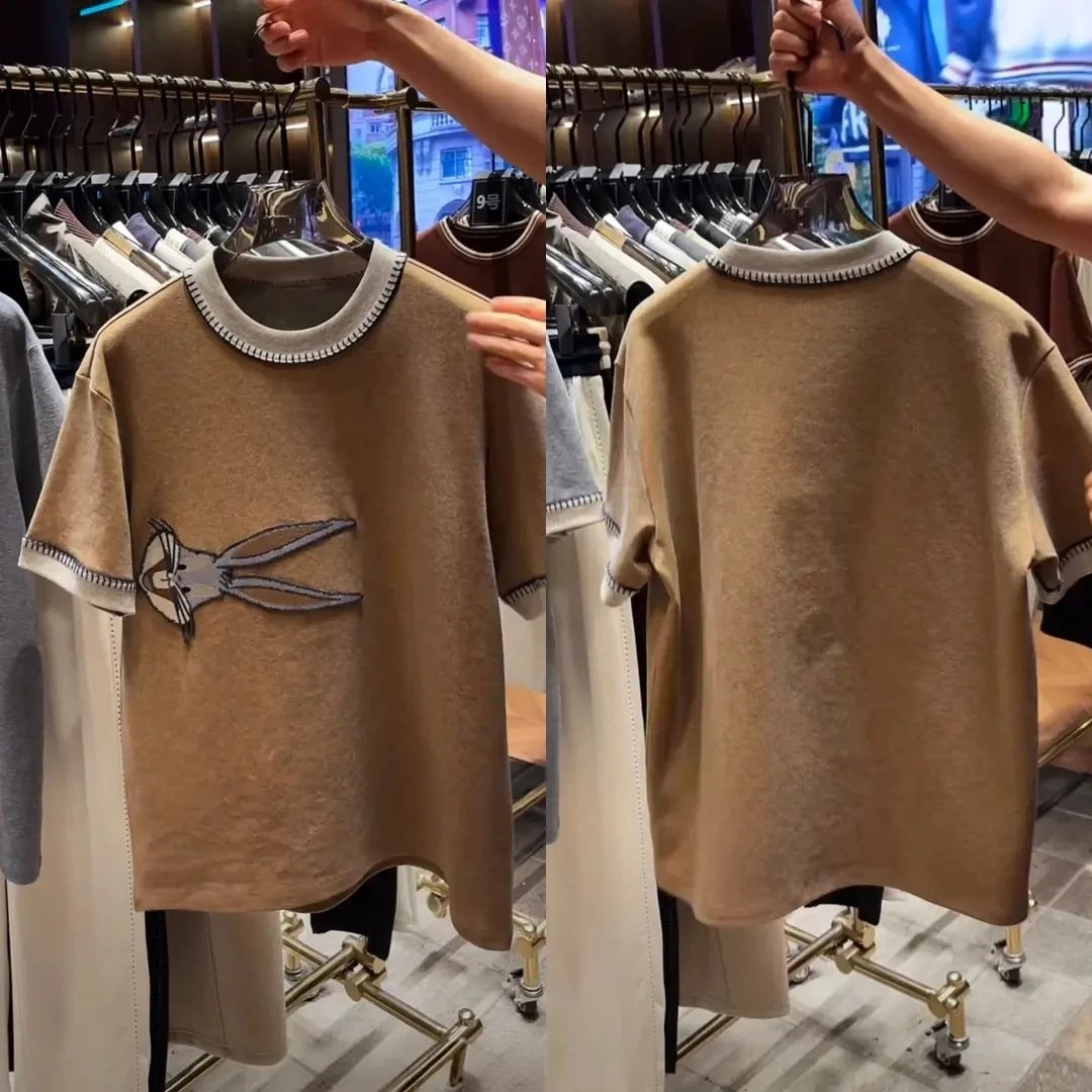 Men's Round-neck Short-sleeve T-shirt With Cartoon Print