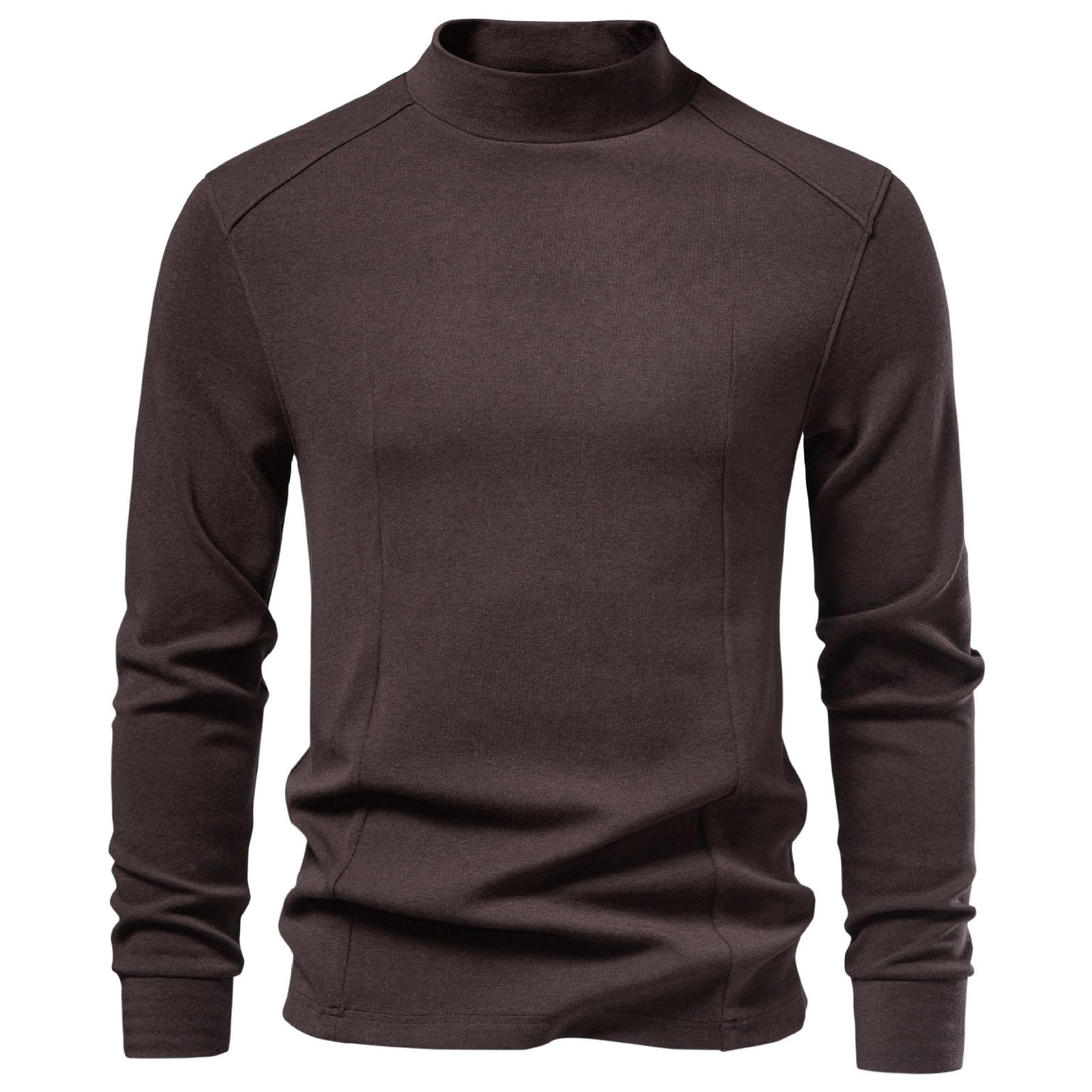 2026 Autumn Winter Mid-Neck Cashmere Feel Warm Thermal Base Layer T-Shirt For Men, Long Sleeve, For Cross-Border Foreign Trade