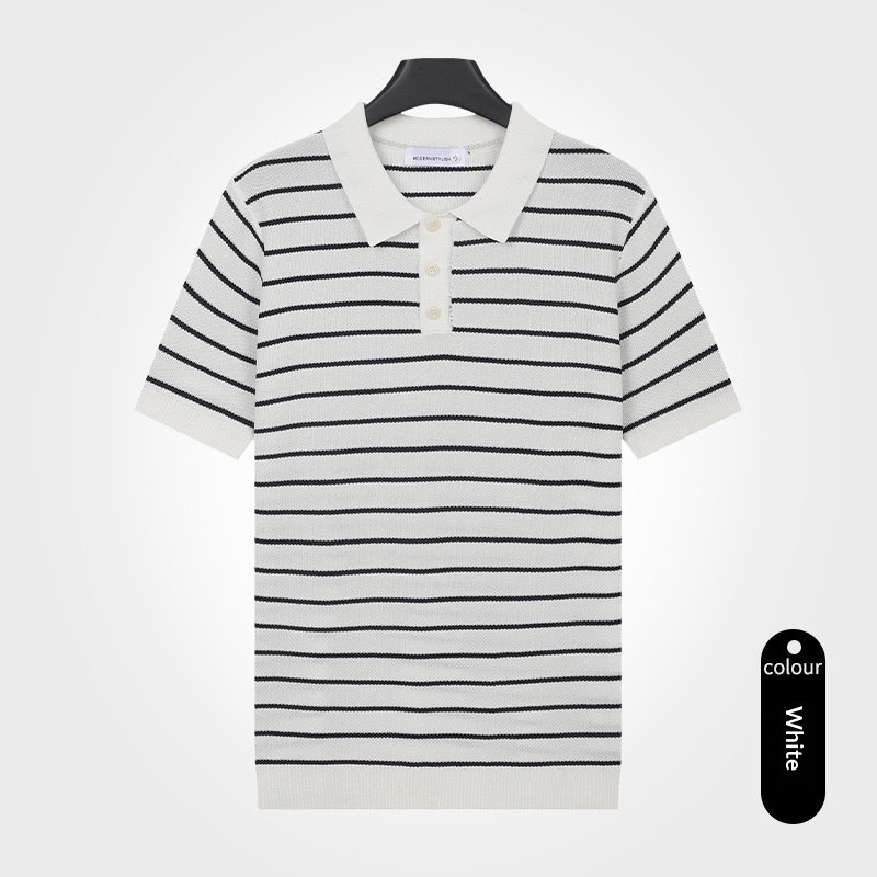 Turn-down Collar T-shirt Mens Viscose Top