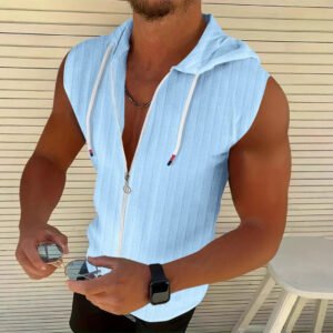 Men's Sleeveless Zip-up Hoodie