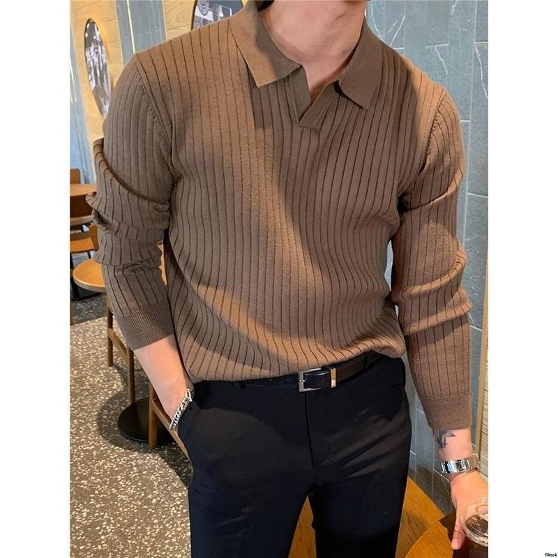 Fashionable Men's Solid-color Casual Knit