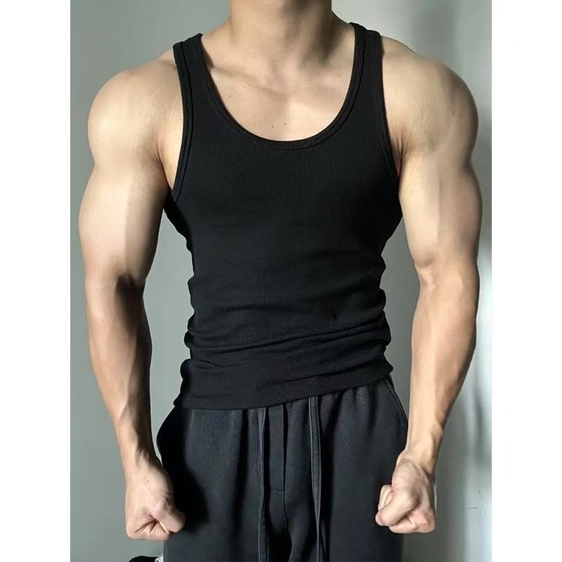 Mens Casual Ribbed Sleeveless Top