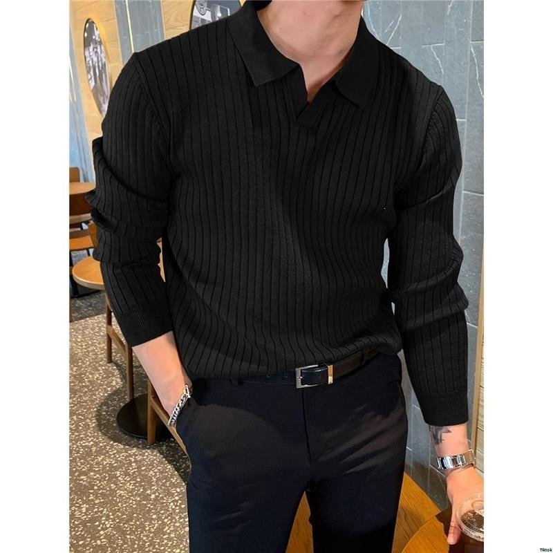 Fashionable Men's Solid-color Casual Knit