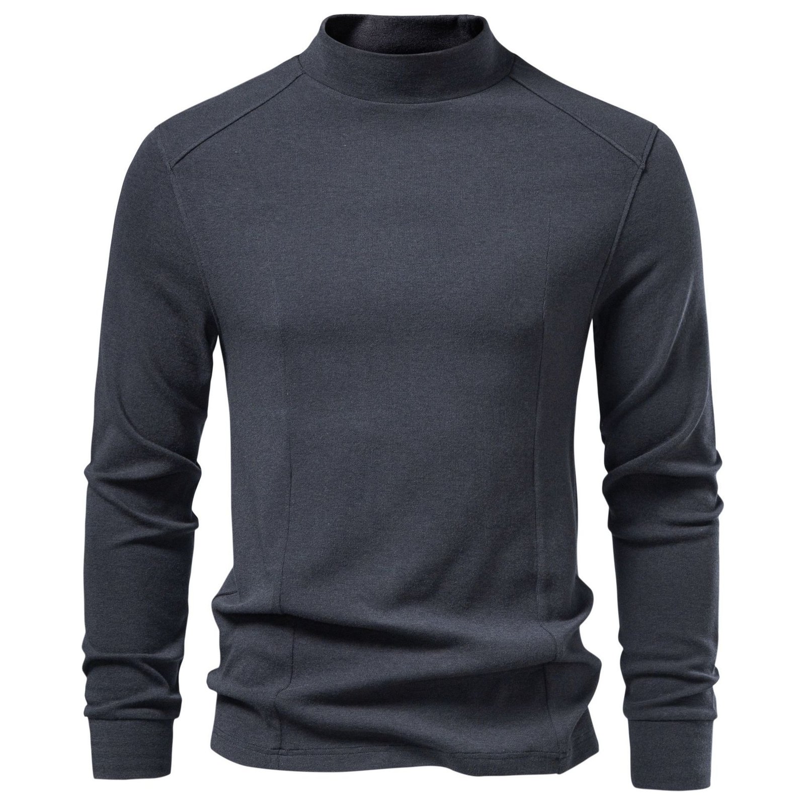 2026 Autumn Winter Mid-Neck Cashmere Feel Warm Thermal Base Layer T-Shirt For Men, Long Sleeve, For Cross-Border Foreign Trade