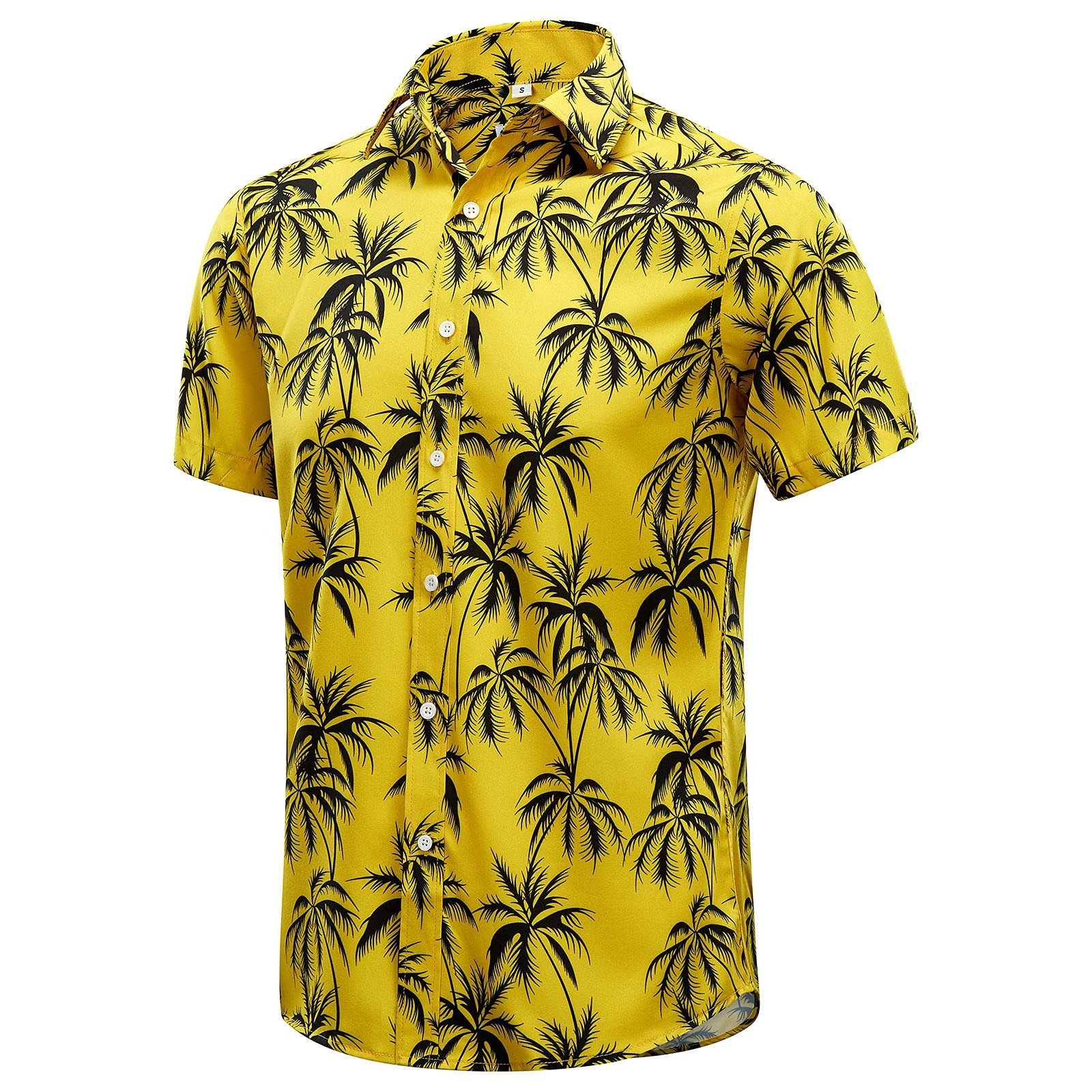 Men's Retro Printed Color-Block Short-Sleeve T-Shirt