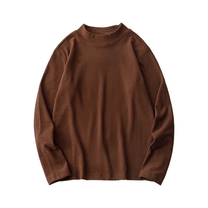 Mens Thermal Base Layer Shirt For Autumn And Winter Fleece-lined Extra-thick And Warm With A High Neck