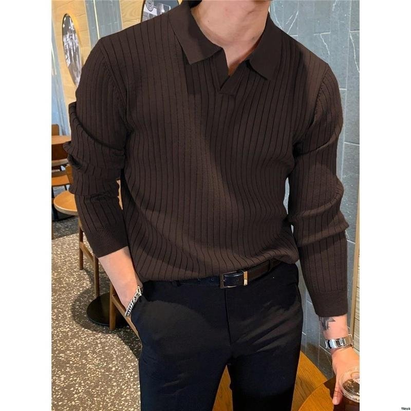 Fashionable Men's Solid-color Casual Knit