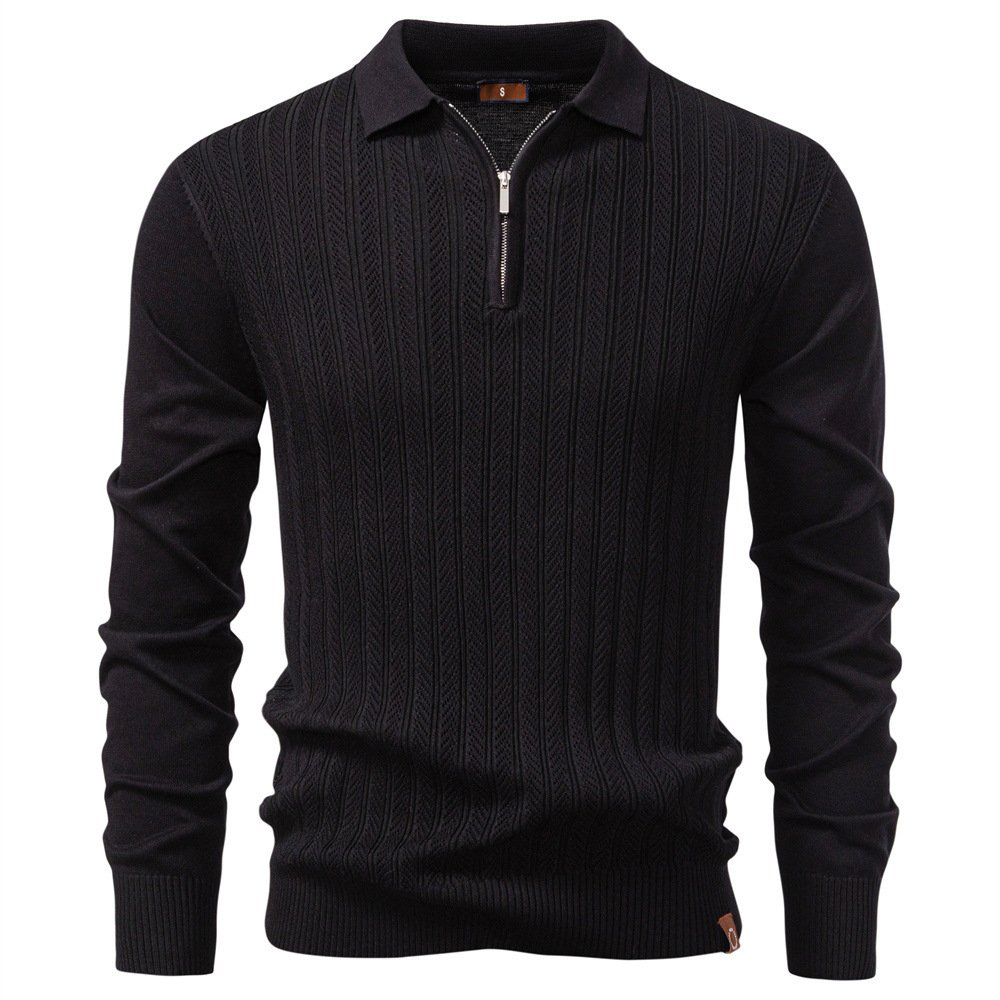2026 New Autumn And Winter Men's Cross-Border Knitwear Long-Sleeved Knitwear Half-Zip Business Casual Thin Knitwear For Men
