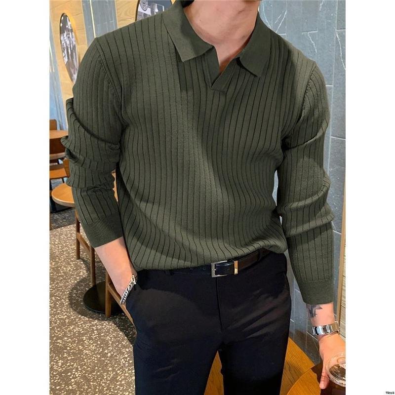 Fashionable Men's Solid-color Casual Knit