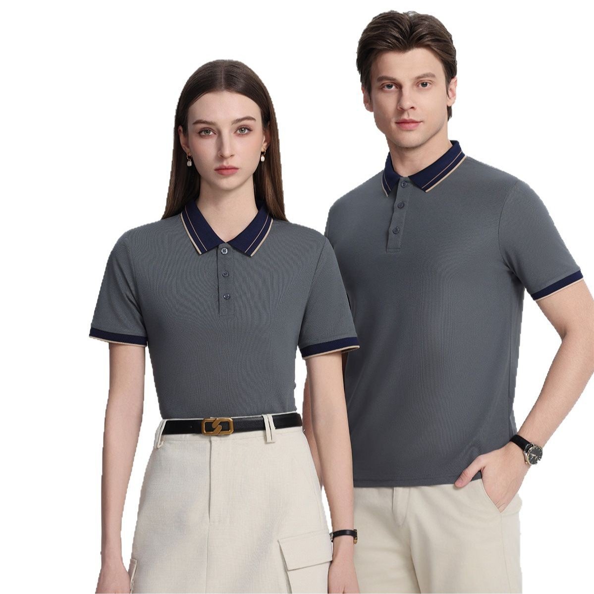 Unisex Color Matching Polo T-Shirt