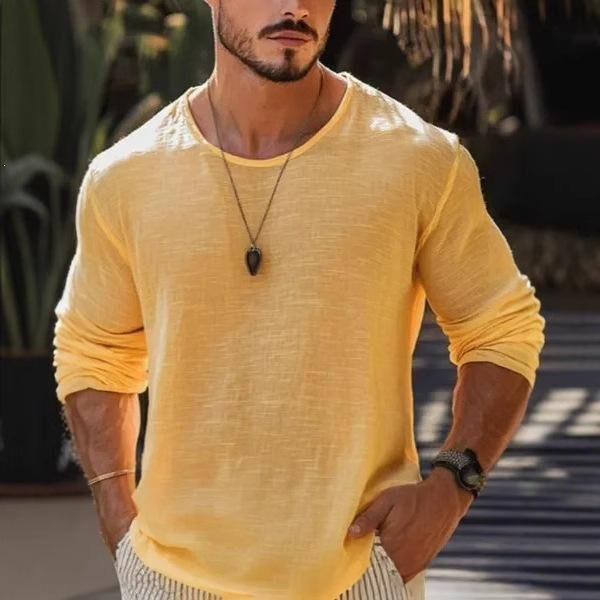 Men's Casual Solid Color Breathable T-Shirt