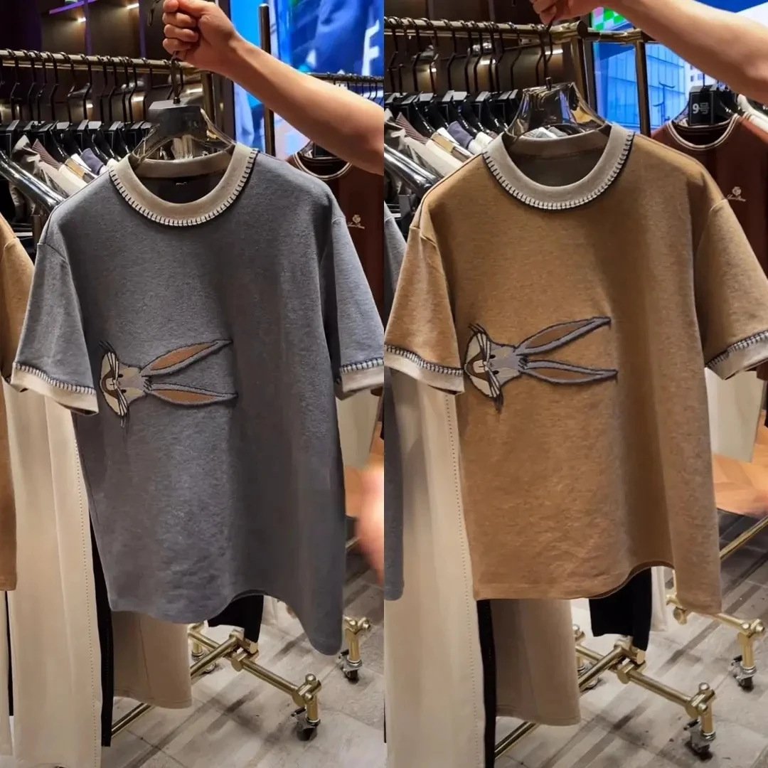 Men's Round-neck Short-sleeve T-shirt With Cartoon Print