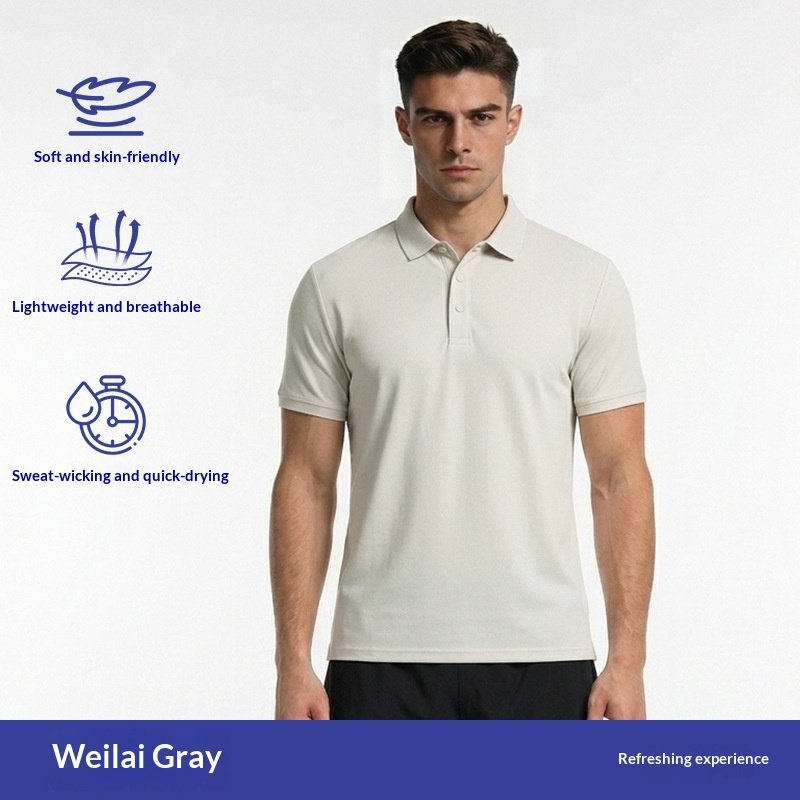 Summer Men's Sports Short-Sleeved Solid Color T-Shirt