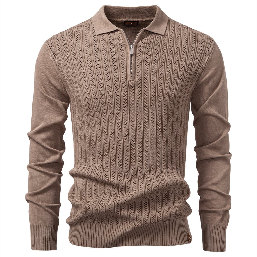 2026 New Autumn And Winter Men's Cross-Border Knitwear Long-Sleeved Knitwear Half-Zip Business Casual Thin Knitwear For Men