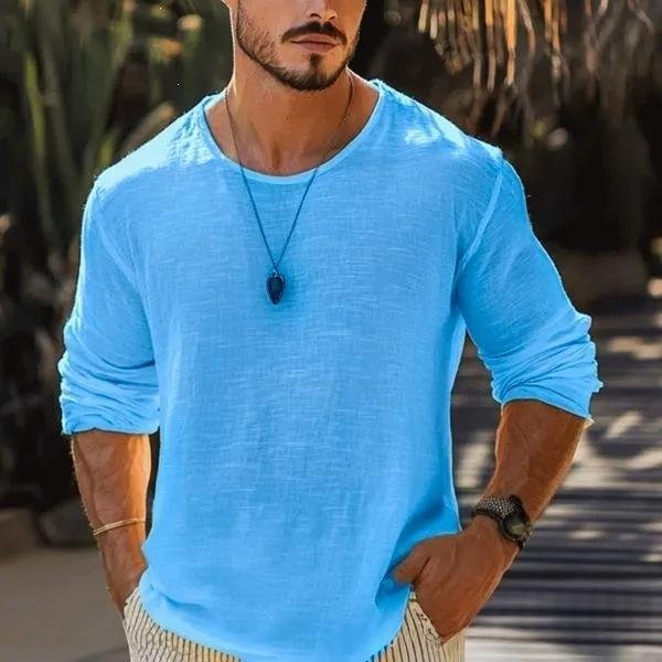 Men's Casual Solid Color Breathable T-Shirt