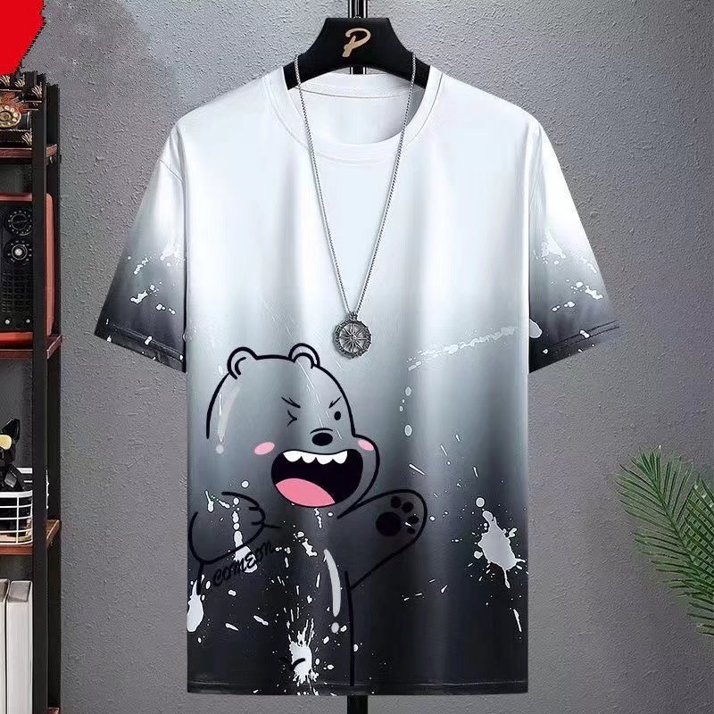 Gradient Half-length Sleeve Versatile Casual T-shirt